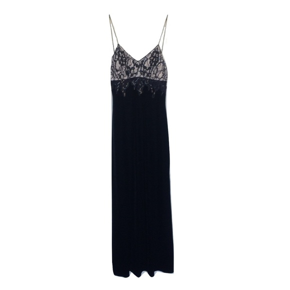 Vintage Rimini Black Velvet Gown in Size 2 - Picture 1 of 3